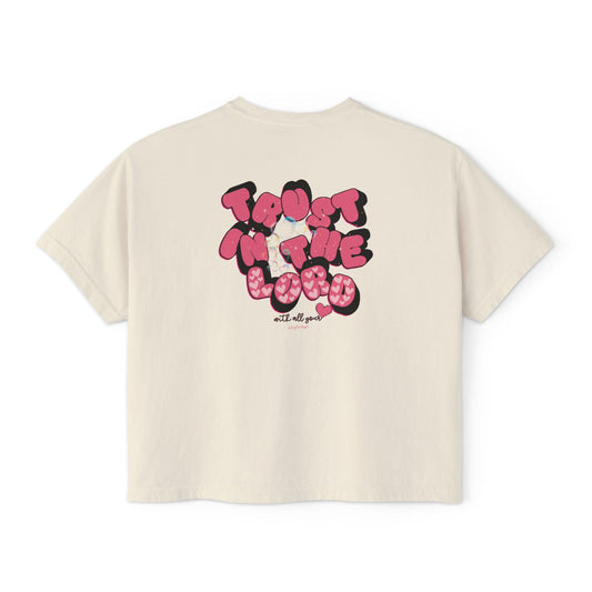 Faith Inspired Women's Boxy Tee - Proverbs 3:5-6 - "Trust in the Lord"
