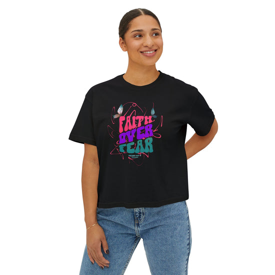 Faith Inspired Women's Boxy Tee - Matthew 14:29-31 - 