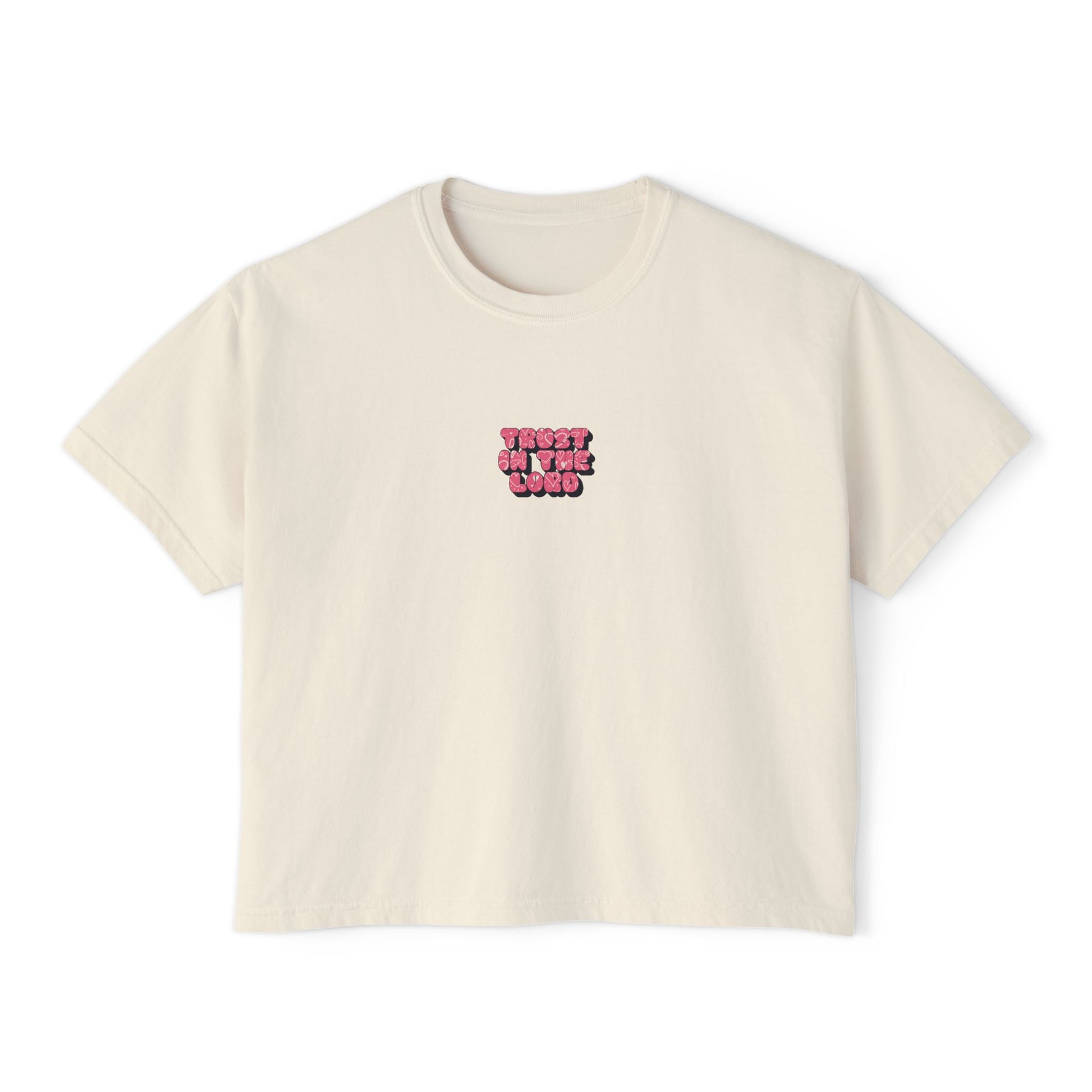 Faith Inspired Women's Boxy Tee - Proverbs 3:5-6 - "Trust in the Lord"
