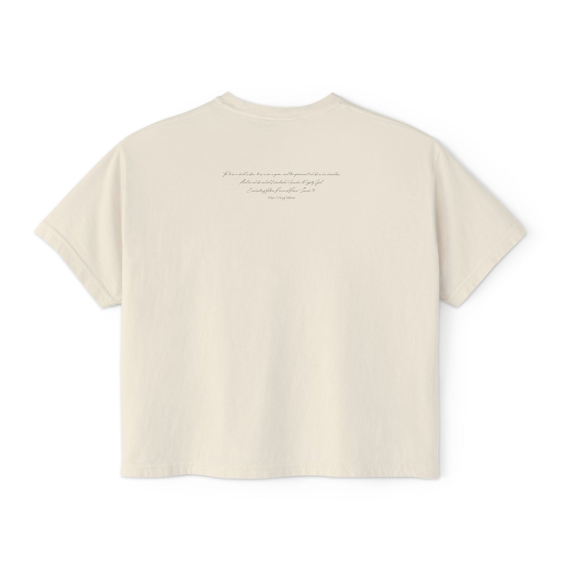 Faith Inspired Women's Boxy Tee - Isaiah 9:6 - "Prince of Peace"