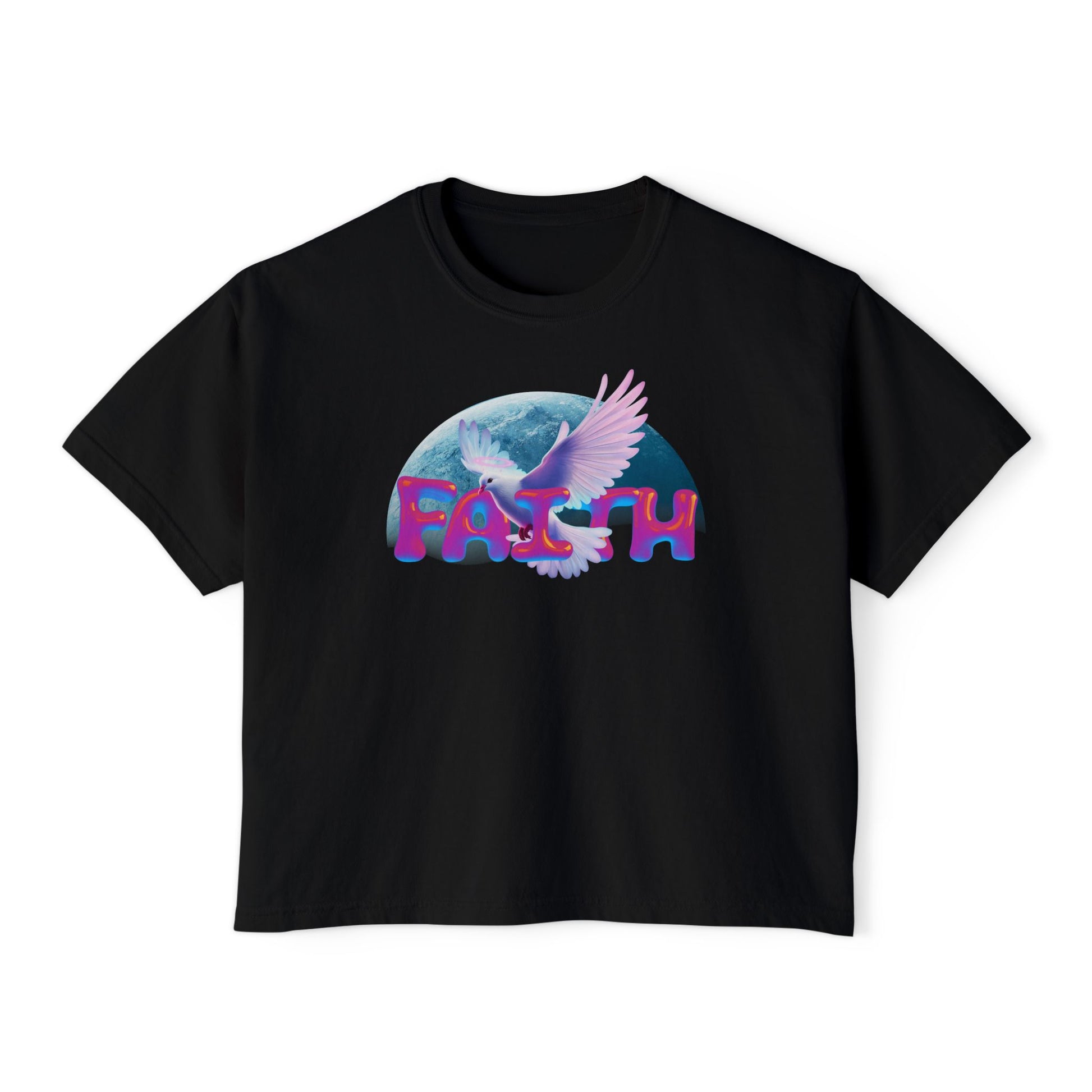 Faith Inspired Women's Boxy Tee - Proverbs 3:5-6 "Faith In God"