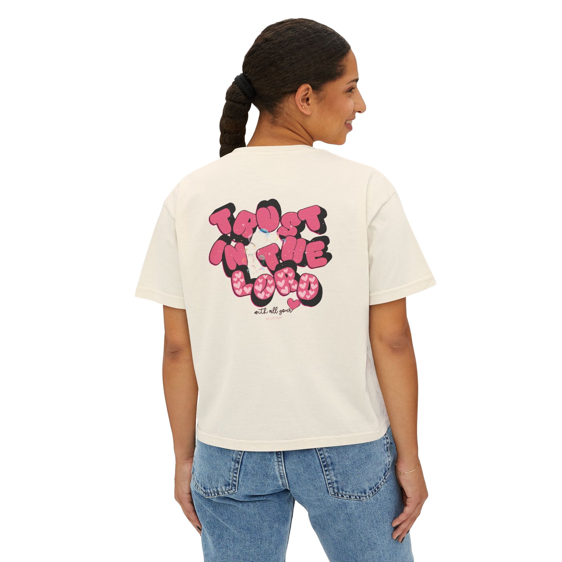Faith Inspired Women's Boxy Tee - Proverbs 3:5-6 - "Trust in the Lord"