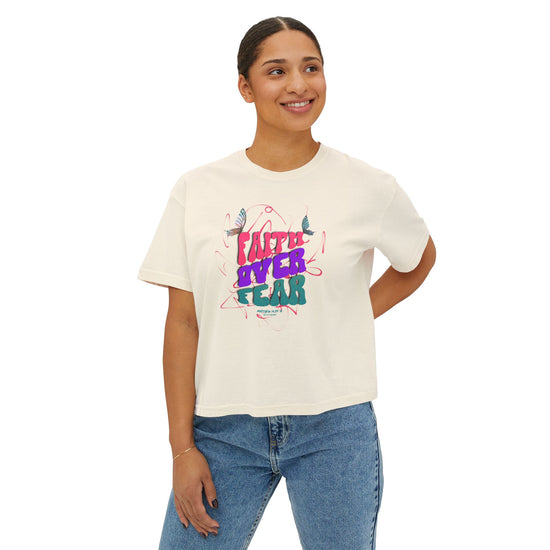 Faith Inspired Women's Boxy Tee - Matthew 14:29-31 - 